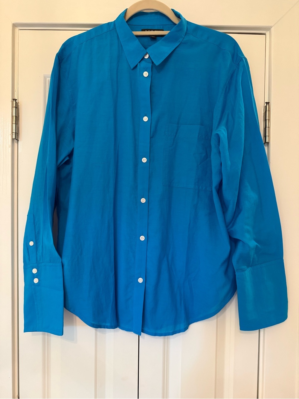 J. Crew Turquoise Blue Button-Down Top Like New Women 12
